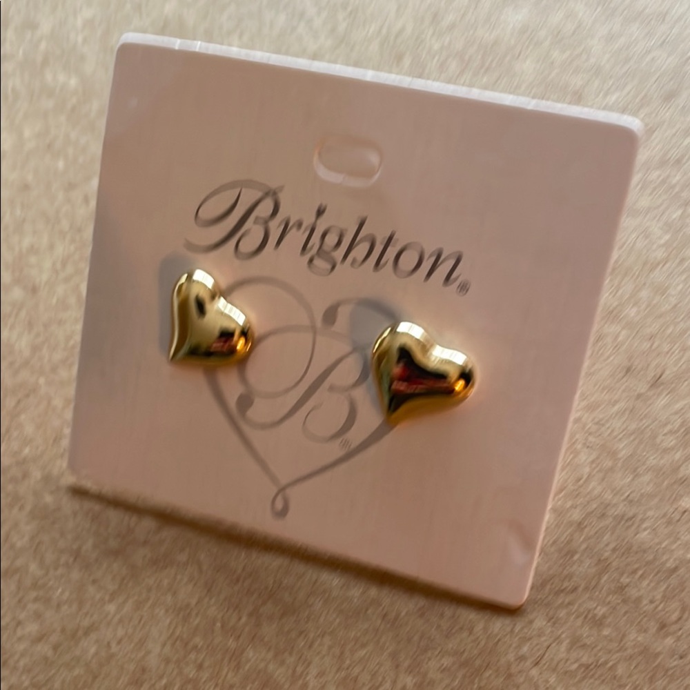 Brighton Gold Heart Stud Earrings - Picture 4 of 5